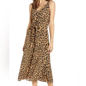 Treasure & Bond Animal Print Midi Dress - Brown and Black